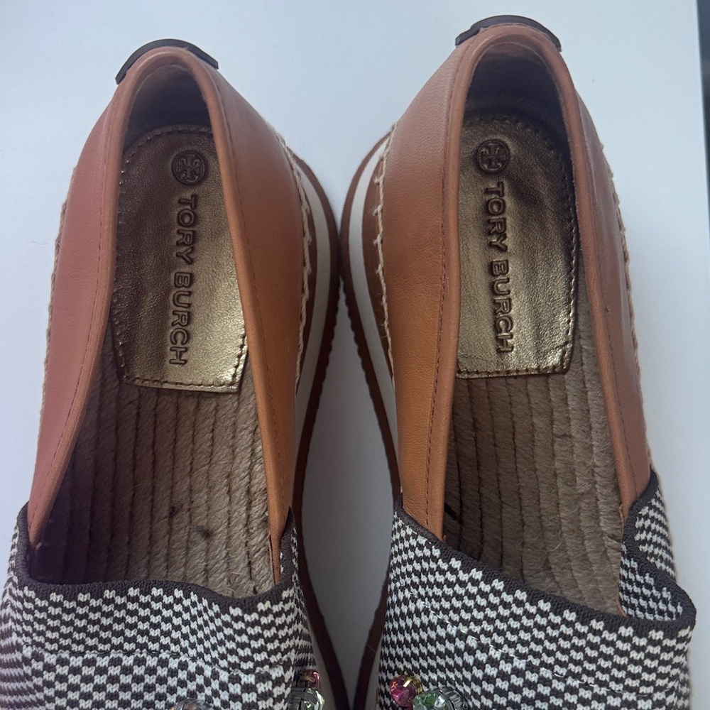 Tory Burch Brown Embellished Espadrilles - Picture 2 of 5